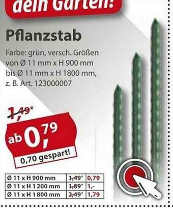 Sonderpreis Baumarkt Pflanzstab Angebot