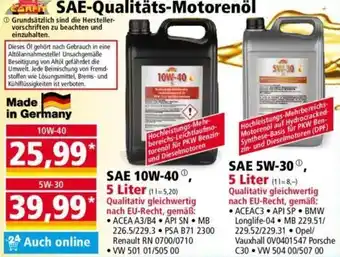 Norma Carfit SAE-Qualitäts Motorenöl Angebot