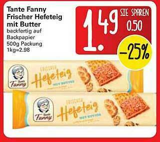 WEZ Tante Fanny Frischer Hafeteig Mit Butter Angebot