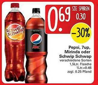 WEZ Pepsi, 7 Up, Mirinda Oder Schwip Schwap Angebot