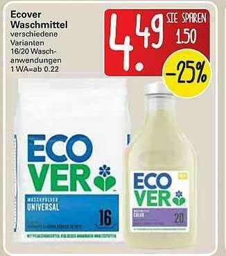 WEZ Ecover Waschmittel Angebot