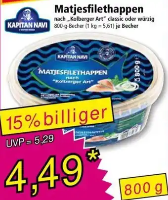 Norma Kapitan Navi Matjesfilethappen 800 g Becher Angebot