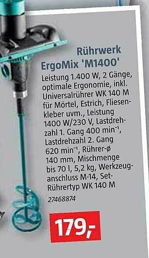 Bauhaus Rührwerk Ergomix „m1400” Angebot