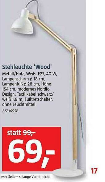 Bauhaus Stehleuchte „wood” Angebot