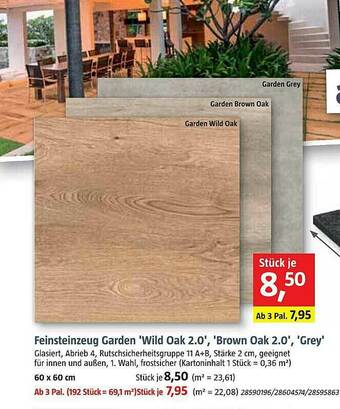 Bauhaus Feinsteinzeug Garden „wild Oak 2.0”, „brown Oak 2.0”, „grey” Angebot