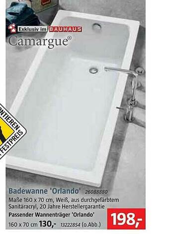 Bauhaus Camargue Badewanne „orlando” Angebot