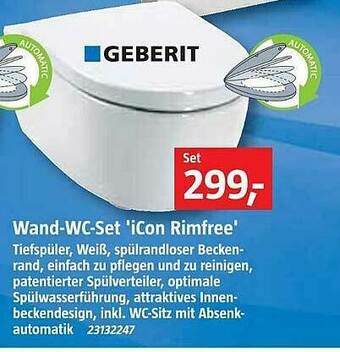 Bauhaus Wand-wc-set „icon Rimfree” Angebot