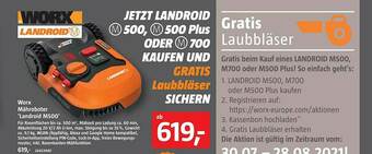 Bauhaus Worx Mähroboter „landroid M500” Angebot