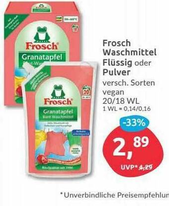 Budni Frosch Waschmittel Flüssig Oder Pulver Angebot