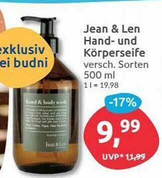 Budni Jean & Len Hand- Und Körperseife Angebot