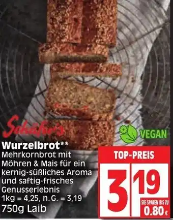 Edeka Schäfer's Wurzelbrot 750g Laib Angebot