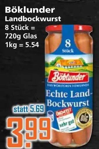 Klaas und Kock Böklunder Landbockwurst 720g Angebot