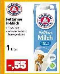 Thomas Philipps Bärenmarke Fettarme H-milch Angebot