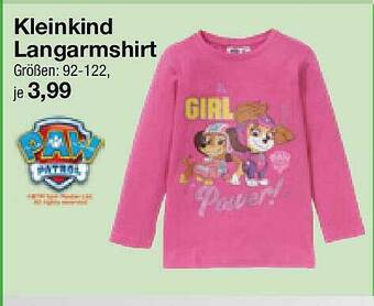 KiK Kleinkind Langarmshirt Angebot