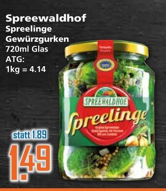 Klaas und Kock Spreewaldhof Spreelinge Gewürzgurken 720ml Angebot