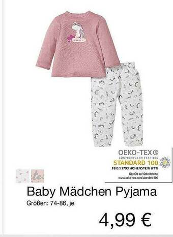 KiK Baby Mädchen Pyjama Angebot