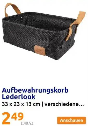 Action Aufbewahrungskorb Lederlook 33 x 23 x 13 cm Angebot