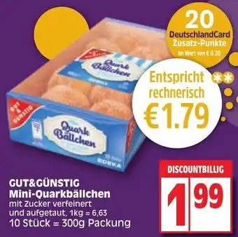 Edeka Gut & Günstig Mini Quarkbällchen 300 g Packung Angebot