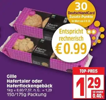 Edeka Gille Hafertaler oder Haferflockengebäck 150/175g Packung Angebot