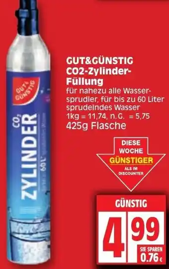 Edeka Gut & Günstig CO2 Zylinder Füllung 425g Flasche Angebot