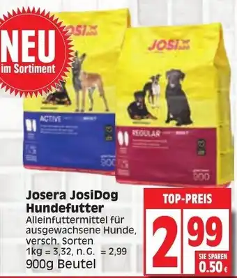 Edeka Josera JosiDog Hundefutter 900g Beutel Angebot