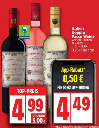 Edeka Italien Doppio Passo Weine 0,75 L Flasche Angebot