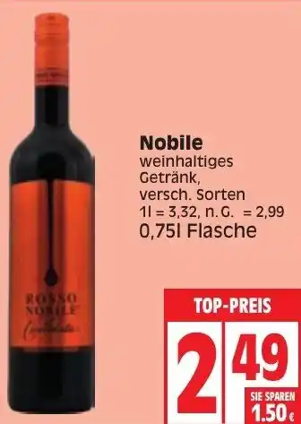 Edeka Nobile Weinhaltiges Getränk 0,75 L Flasche Angebot