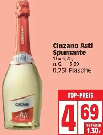 Edeka Cinzano Asti Spumante 0,75 L Flasche Angebot