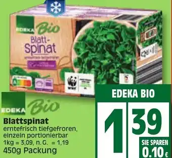 Edeka Edeka Bio Blattspinat 450g Packung Angebot