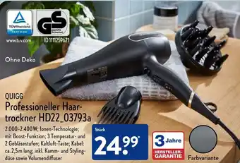 Aldi Nord Quigg Professioneller Haartrockner HD22_03793a Angebot