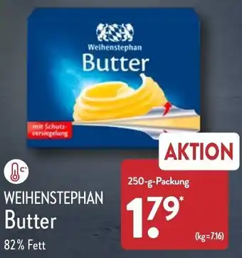 Aldi Nord Weihenstephan Butter 250 g Packung Angebot