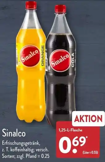 Aldi Nord Sinalco Erfrischungsgetränk 1,25 L Flasche Angebot