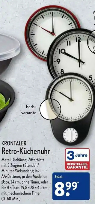 Aldi Nord Krontaler Retro Küchenuhr Angebot