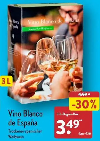 Aldi Nord Vino Blanco de España 3 L Bag in Box Angebot