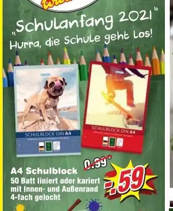 Wiglo Wunderland A4 Schulblock Angebot