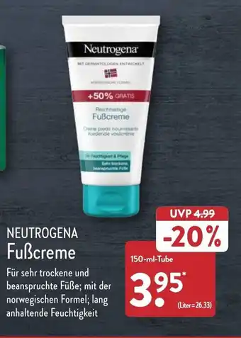 Aldi Nord Neutrogena Fuẞcreme 150 ml Tube Angebot