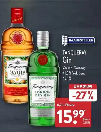 Aldi Nord Tanqueray Gin 0,7 l Flasche Angebot