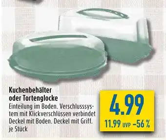 diska Kuchenbehalter o. Tortenglocke Angebot