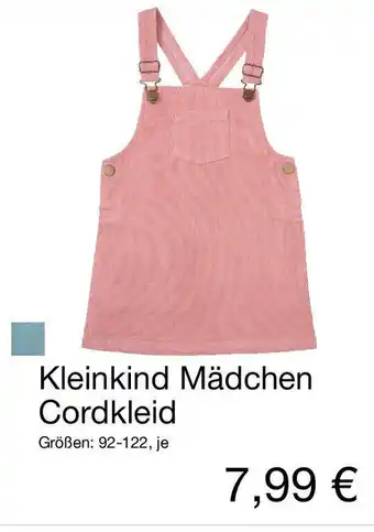 KiK Kleinkind Mädchen Cordkleid Angebot