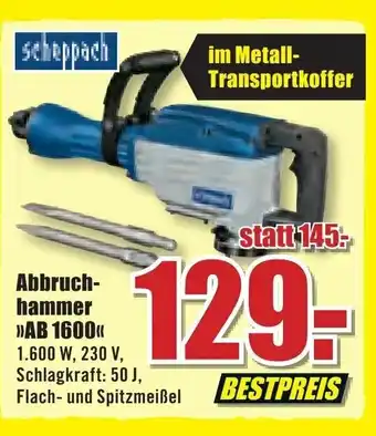 B1 Discount Baumarkt Scheppach Abbruchhammer AB 1600 Angebot