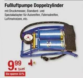 V Markt Fußluftpumpe Doppelzylinder Angebot