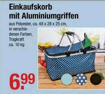 V Markt Einkaufskorb Mit Aluminiumgriffen Angebot