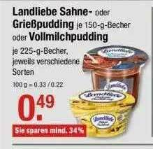 V Markt Landliebe Sahne- Oder Grießpudding Oder Vollmilchpudding Angebot