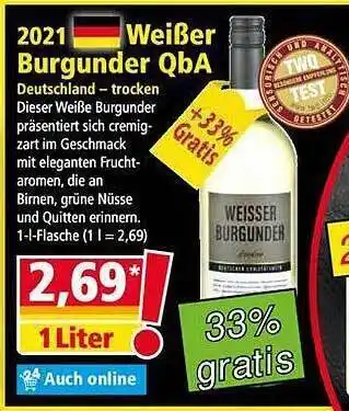 Norma 2021 weißer burgunder qba Angebot