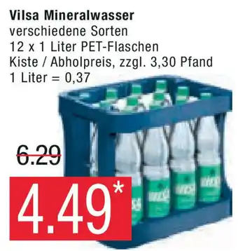 Marktkauf Vilsa Mineralwasser 12x1 Liter PET Flaschen Angebot