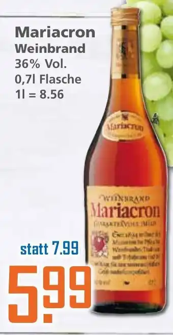 Klaas und Kock Mariacron Weinbrand 0,7L Angebot