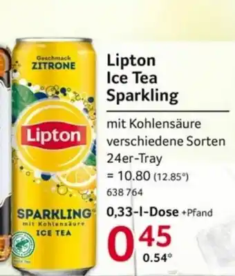 Selgros Lipton Ice Tea Sparkling 0,33L Dose Angebot