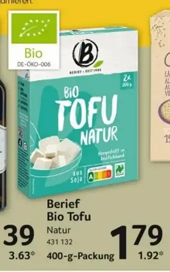 Selgros Berief Bio Tofu 400g Angebot