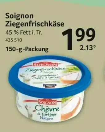 Selgros Soignon Ziegenfrischkäse 150g Angebot