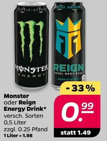 NETTO Monster oder Reign Energy Drink 0,5 Liter Angebot